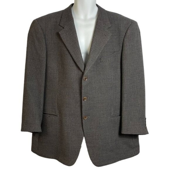 Armani Collezioni Mens Sport Coat Wool Blend Size 46R Textured Pattern‎ Italy - Picture 1 of 16